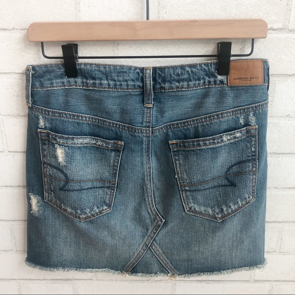 AMERICAN EAGLE OUTFITTERS Distressed DENIM Skirt 4 - Picture 2 of 4